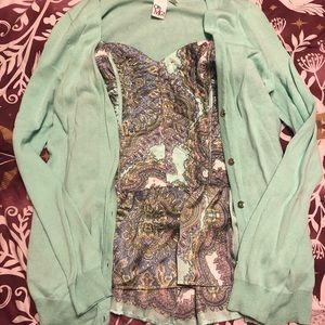Baby Phat paisley strapless peplum top & cardigan